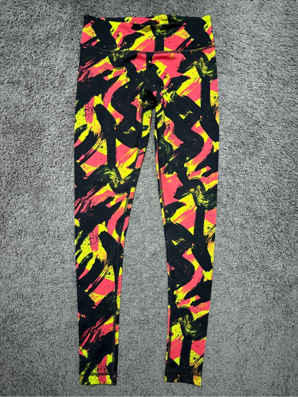 Zumba Fitness Brushstroke Leggings - Black, Orange & Yellow